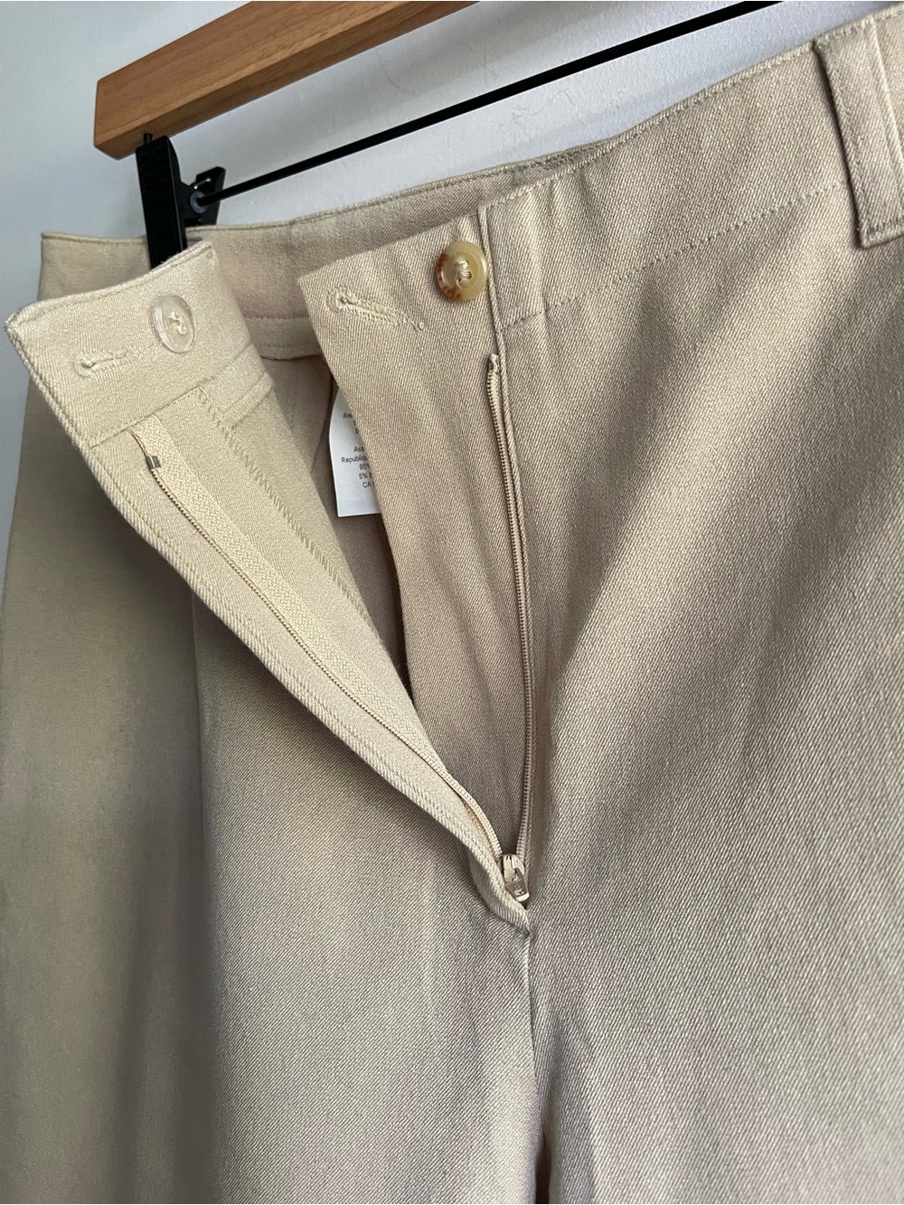 NWT Lauren Ralph Lauren Petite 14P Pebble Beige Chino Trousers Straight Leg - Picture 4 of 10